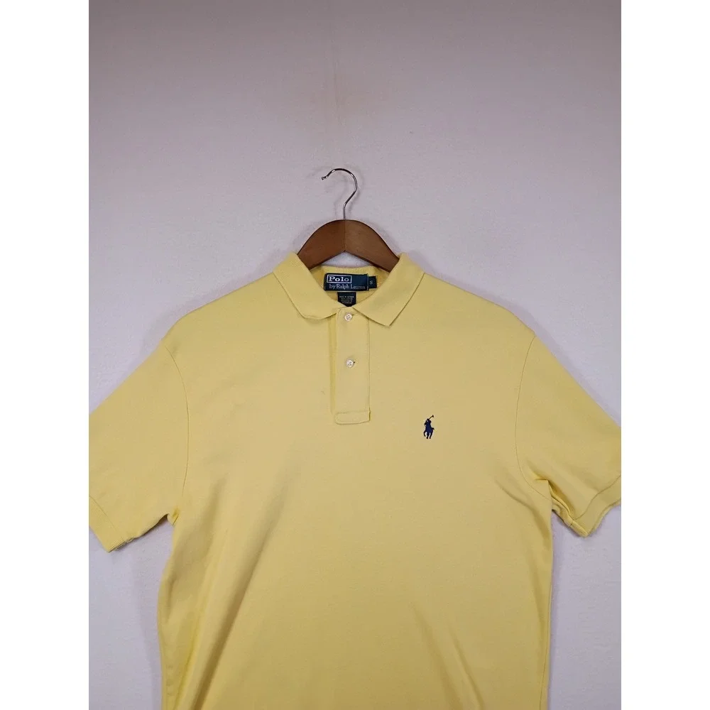 Preppy Polo Ralph Lauren Mens Small Yellow Short Sleeve Cotton Pony Logo Shirt
